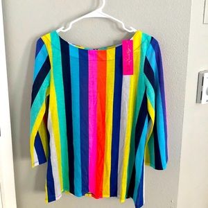 NWT Lilly Pulitzer Waverly Top Multi Lilly Rainbow